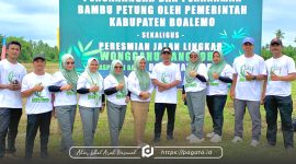 Pemerintah Desa Kualalumpur bersama masyarakat dalam pencanangan penanaman Bambu Petung (dok: pagata)