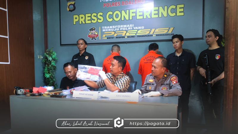 Satreskrim Polres Boalemo dalam konferensi pers (Dok. pagata)