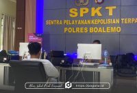 Korban Yusuf saat melapor di SPKT Polres Boalemo, Foto/istmewa