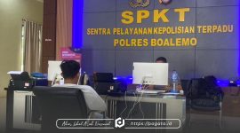 Korban Yusuf saat melapor di SPKT Polres Boalemo, Foto/istmewa