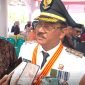 Buapti Boalemo, Drs. Rum Pagau saat diwawancara oleh awak media setelah selesai rangakain upacara HUT RI 81. Foto/@redaksi
