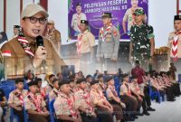 Lepas 30 Pramuka ke Jamnas XII, Wabup Boalemo Tekankan Kesehatan dan Saling Peduli Antaranggota. Foto/@arif.prokopim Kolase:@redaksi